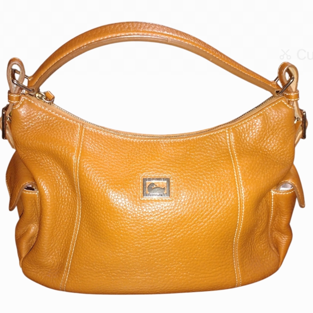 Classic Leather Hobo Shoulder Bag - Mustard